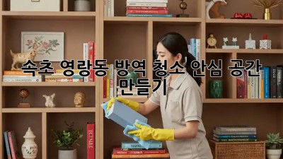 속초 영랑동 방역 청소, 안심 공간 만들기 🏡✨